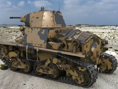Tank L6 40 Camouflage Ansaldo Fiat Italian Mental Ray 3D model