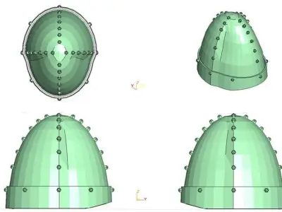 Ancient Combat Helmet - Persian Sassanid 3D model