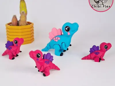 Flexi Mini Spinosaurus Print In Place No Supports Free 3D print model