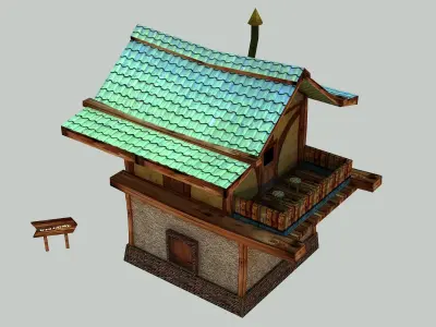 Medieval Little House Low-poly 3D model