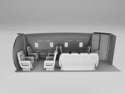 Private Jet interior 3D model