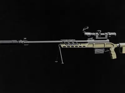 Russian Modern Sniper Rifle SV98 Low-poly 3D model