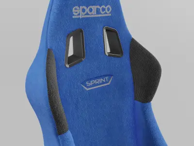 Racing Seat Sparco Sprint Suede Blue 3D model