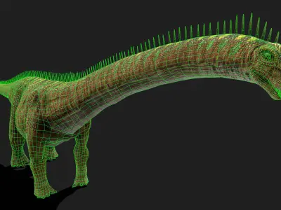 Diplodocus The Whip-Tailed Titan of the Jurassic Low-poly 3D model