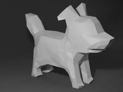 Low-Poly cute dog Low-poly 3D model