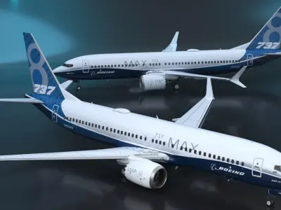 Boeing 737 MAX 8 Rigged for Maya 3D model