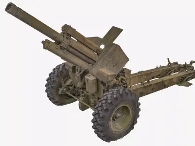 122-mm howitzer - anti-tank gun 3D model