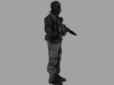soldier alpha Low-poly 3D model