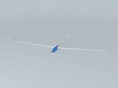 DG-800 glider flying in sky 3D model