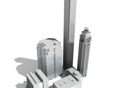 5 Cityscape Buildings 3D model