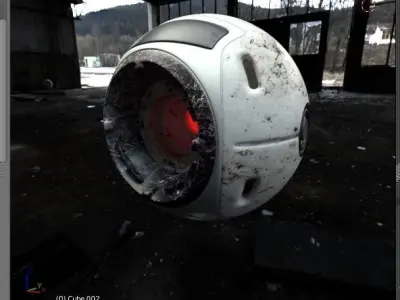 Vortex Orb Robot F01 Low-poly 3D model