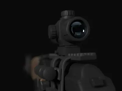 AK-47 assault rifle with scope 3D model