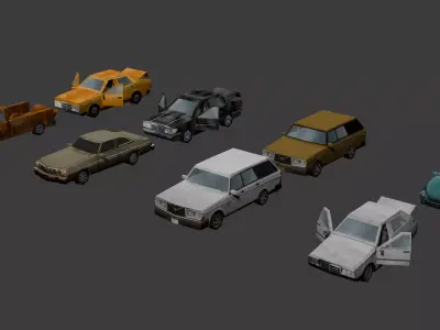 PSX Low-Poly Vehicles Pack Low-poly 3D model