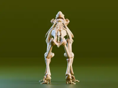 Relistic Mammals Fossil - Sabertooth Low-poly 3D model