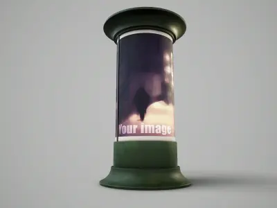 Advertising Column PBR Game Ready Low-poly 3D model