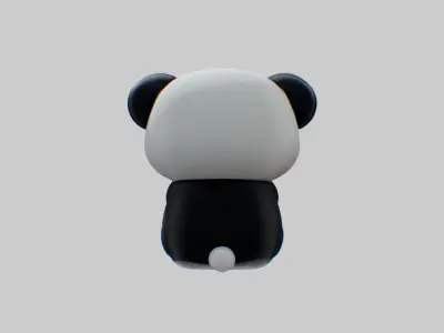 Panda Bear Low-poly 3D model