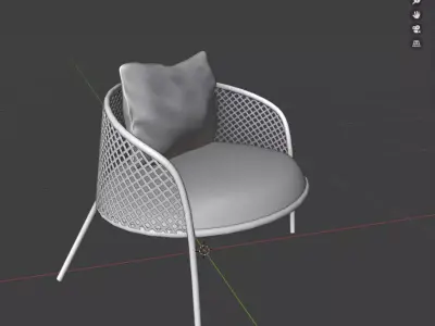a chair made of woven bamboo 3D model