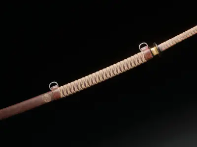 Katana two samurai swords Low-poly 3D model