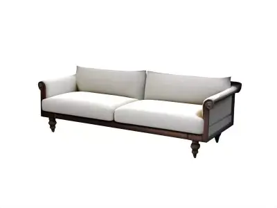 Japandi Style White Sofa Couch 2 Seater Free low-poly 3D model