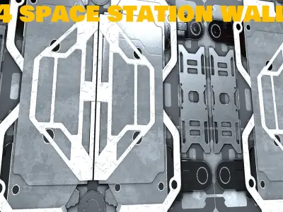 4 space station wall PBR Texture