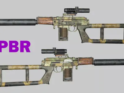 Sniper Denel 11NTW-20 Low-Poly 3D Model Low-poly 3D model purchase