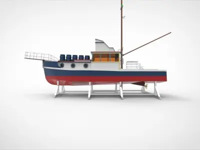 docking fishing ship 4 3D model