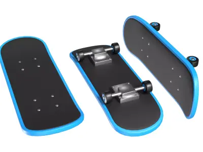  Skateboard PBR Low-poly 3D model