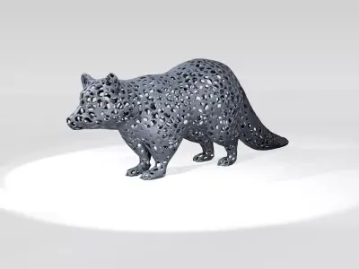 Raccoon Voronoi 3D model