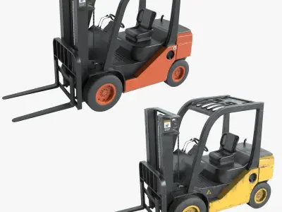 Forklifts Old and New PBR 3D model purchase