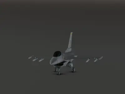 F16 - Original Fighter Jet  Low-poly 3D model
