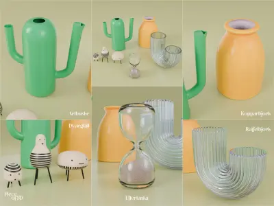 IKEA set - Decorative items - 5 pieces Free 3D model