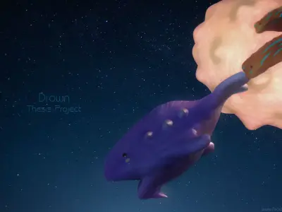 3D Model Whale Cartoon Low-poly 3D model