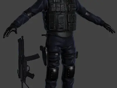 SWAT Policeman Low-poly 3D model