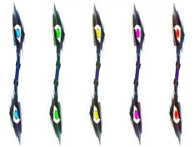 a set of cutting weapons - spear Low-poly 3D model