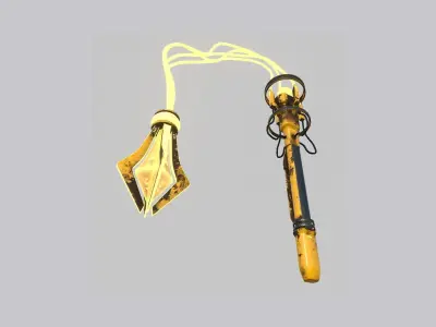 SciFi Flail A08 Yellow - Sci Fi Weapon Design Low-poly 3D model