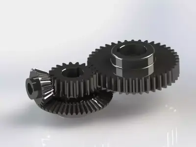 Meshing Gears - Gear Mechanism 3D model