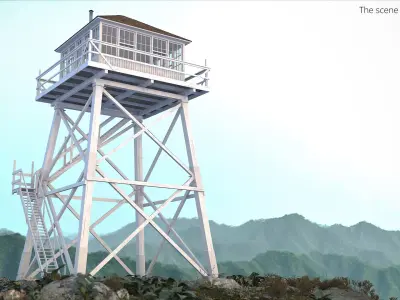 Fire Lookout Tower 3D model