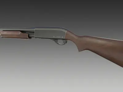 Remington 870 Shotgun Low-poly 3D model