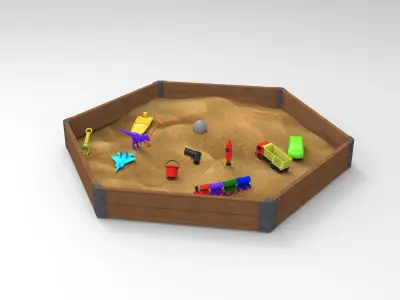 Sandbox 3D Model  Low-poly 3D model