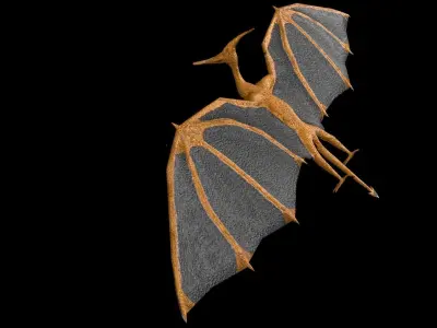 Pterosaur bat flying Low-poly 3D model