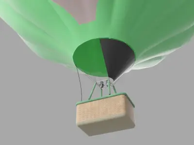 Rabbit Hot Air Balloon Low-poly 3D model