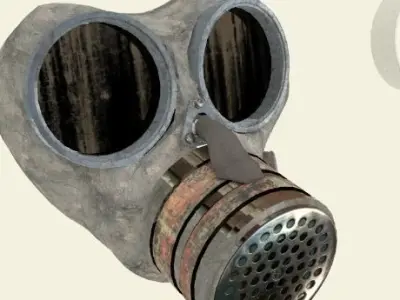 ww2 gas mask Low-poly 3D model