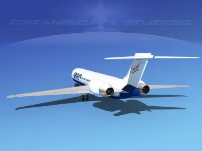 McDonnell Douglas MD-87 Spirit 3D model