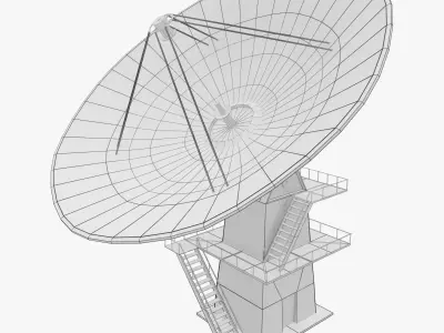 Satellite Dish - Antenna Low-poly 3D model