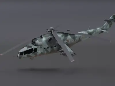 Mn 2- ru helicopter Low-poly 3D model