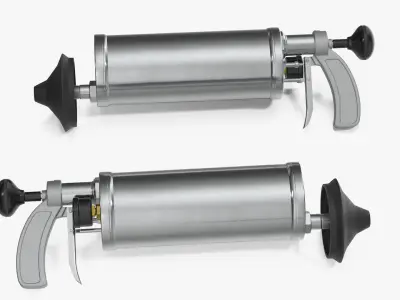 Hydraulic Drain Pump in Sink Chrome 3D model