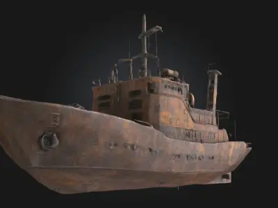 Rusty Vessel Weathered Metal Container Free 3D model