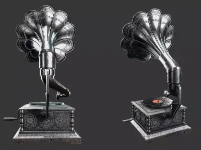 gramophone Low-poly 3D model