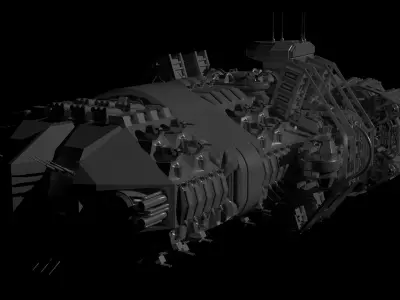 The spaceship Dreadnought MK2 3D model 3D model