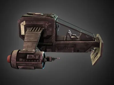 High Detail Space Fighter Concept Low-poly 3D model